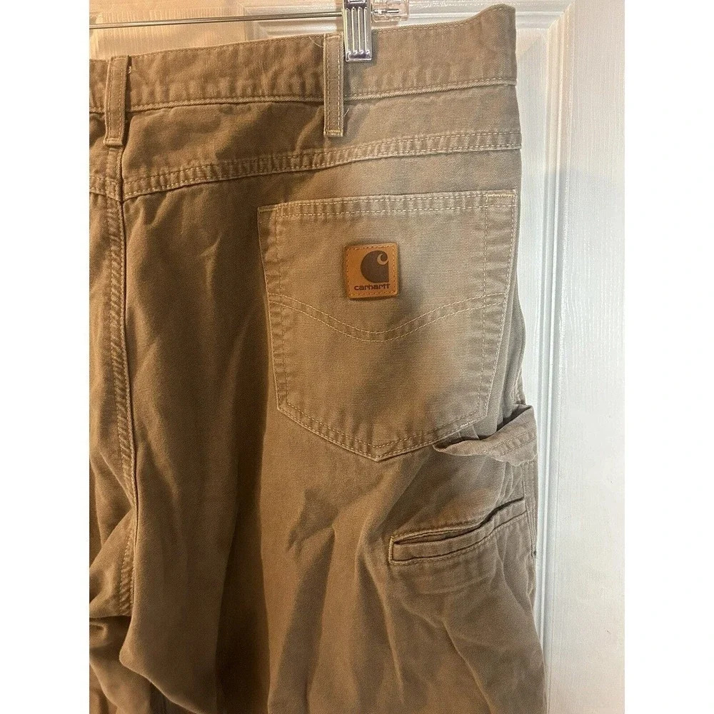Carhartt Mens Carpenter Jeans Brown Denim Loose Fit Pockets Cotton 40x32 - Picture 3 of 12